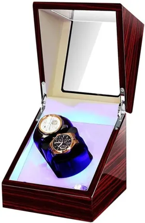 Watches Soft permanent scent Flexible Watch Pillow Built-in LED Illumination Silent Motor Watch Winder Watch Winder Double Watch Winders Box for Automatic 