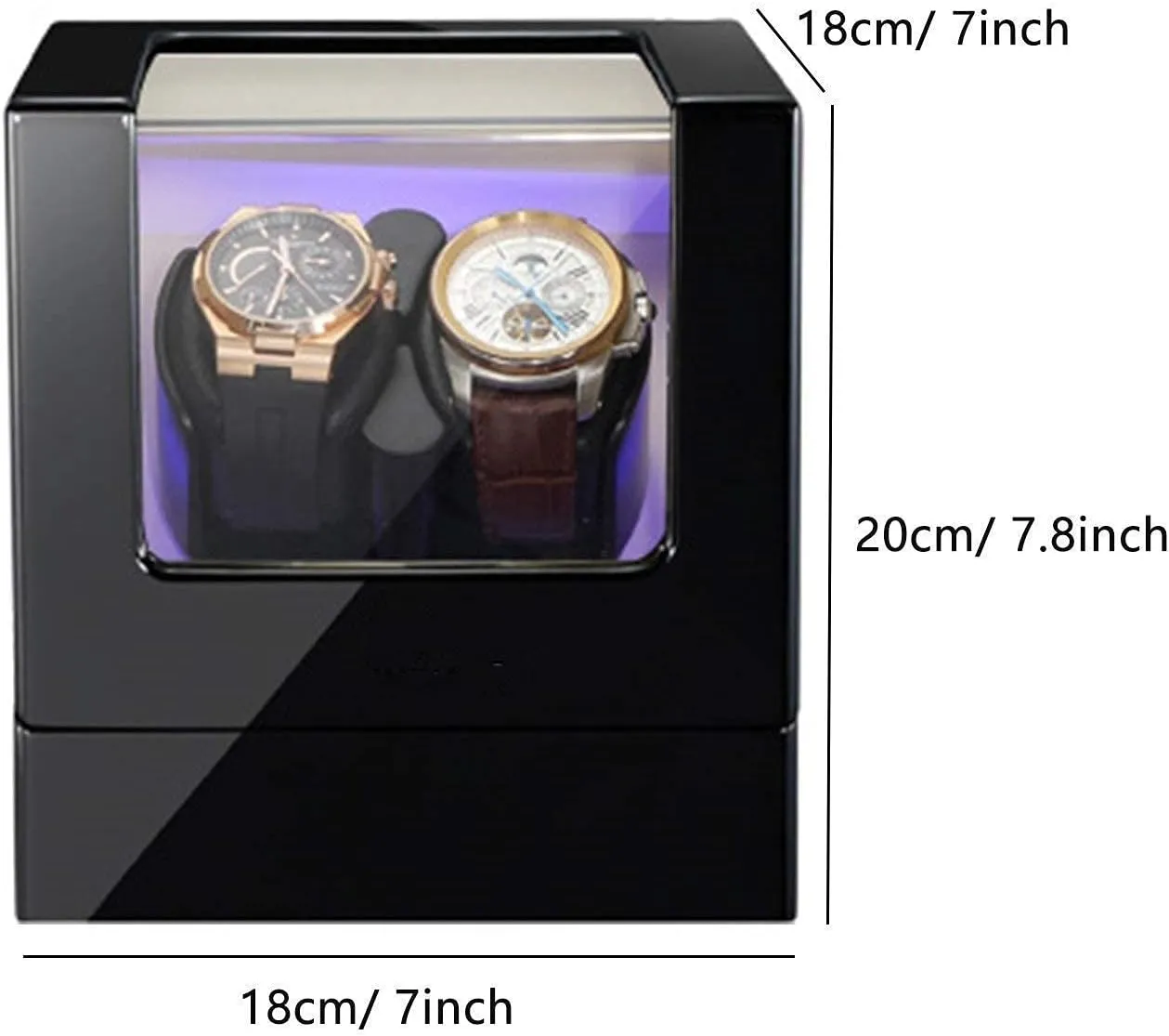 Watches Soft permanent scent Flexible Watch Pillow Built-in LED Illumination Silent Motor Watch Winder Watch Winder Double Watch Winders Box for Automatic 