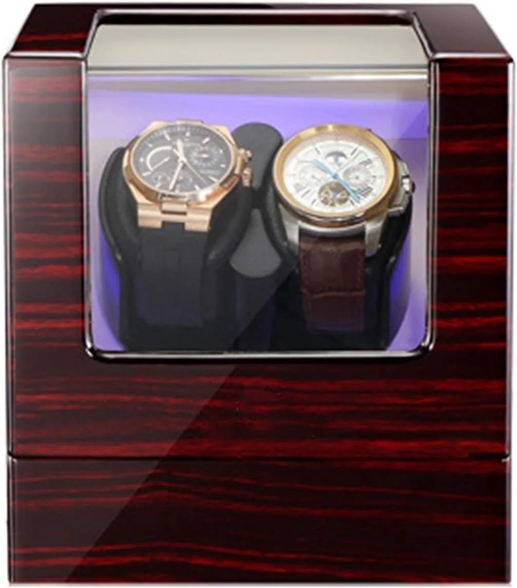 Watches Soft permanent scent Flexible Watch Pillow Built-in LED Illumination Silent Motor Watch Winder Watch Winder Double Watch Winders Box for Automatic 