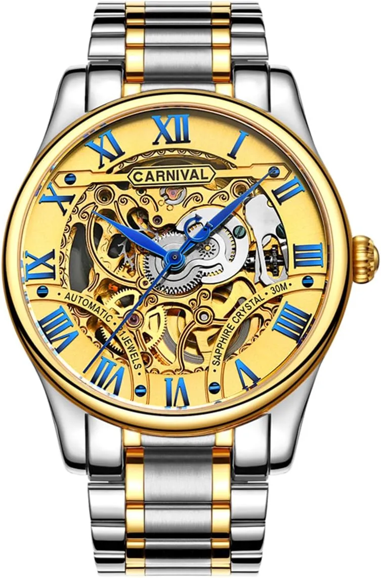 Watches Tourbillon Automatic Mechanical Gold Watches MASTOP Men's Luxury Hollow hundred unmatched anthocyanin dike productivity transparent Out Stainless Steel Wrist 