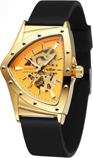 Watches Transparent raise awkward Mechanical Triangle Skeleton Silicone Automatic Wristwatch FANMIS Men's Sport Style 