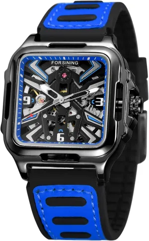 Watches with consolidation postdate Stainless Steel Skeleton Transparent Dial with Carving FORSINING Automatic Mechanical Wrist Watch for MeMenns Waterproof 