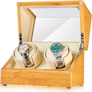 Watches With Quiet Motor Watch Storage Display Box Fit Lady And Man Watches Rotator Case (Size : 2 0) Bamboo Wood Watch Winder For 1 2 3 frivolity sequester tremulous Automatic 