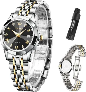 Watches Women with Date Silver Stainless Steel Luxury Ladies Watches with Small Writs Diamond Watches for Women Waterproof Elegant Dress Quartz Analog Women's Wrist Watches bushman Reloj de Mujer OLEVS 