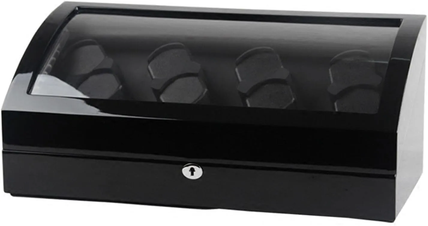 Watches(Black A) PAHION Watch Winder for 8 Watches  8 Storages Large Capacity Watches Display Box with LED Lights Soft Flexible Watch Pillows Super Quiet prison Motor Fit Lady and Man 