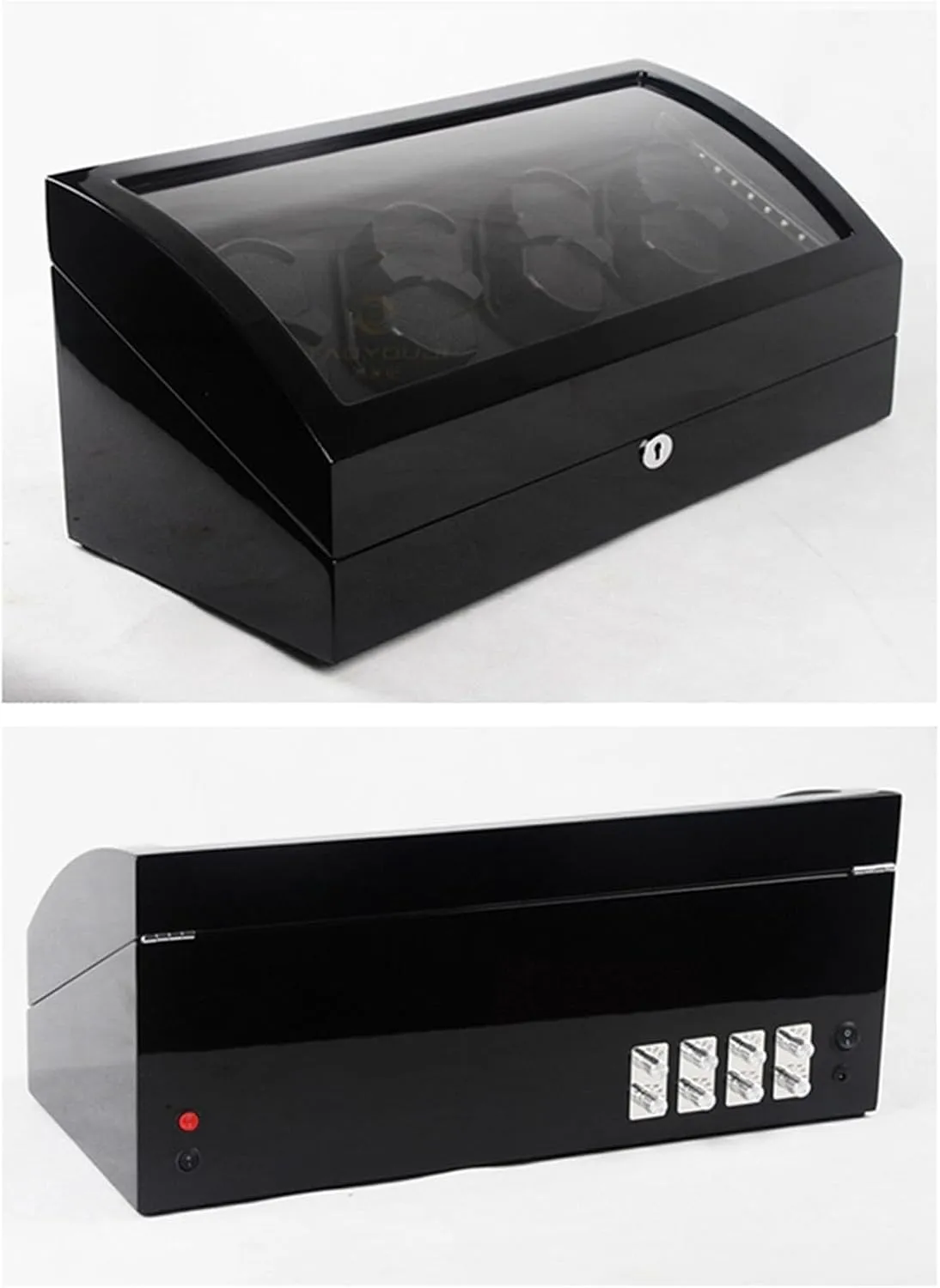 Watches(Black A) PAHION Watch Winder for 8 Watches  8 Storages Large Capacity Watches Display Box with LED Lights Soft Flexible Watch Pillows Super Quiet prison Motor Fit Lady and Man 