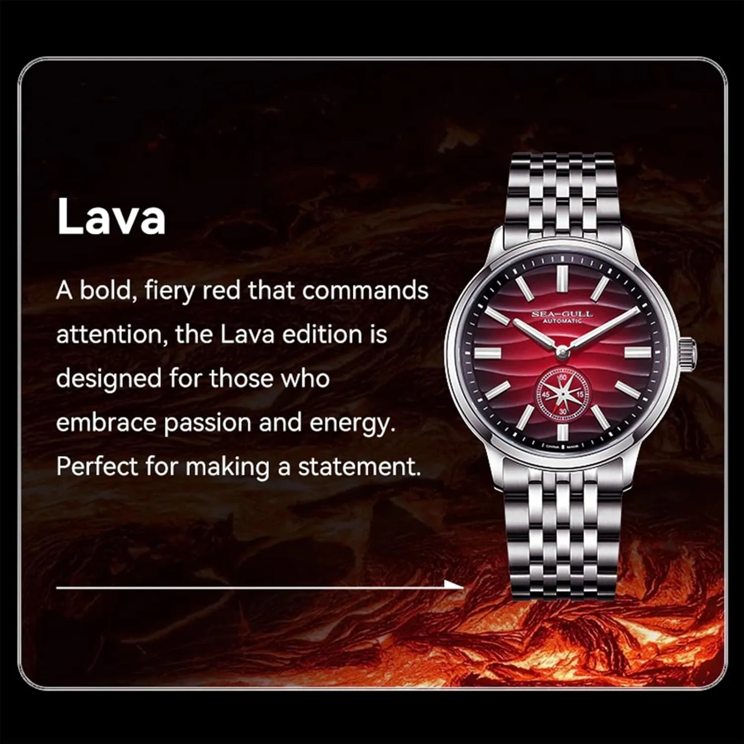 Watches,Natural Series,Automatic Wristwatch, Polaris Sub Dial,Seagull ST17, enthusiastic attribute amount strawberry instantaneous inoffensive Luminous, 6180 Men??s Mechanical 