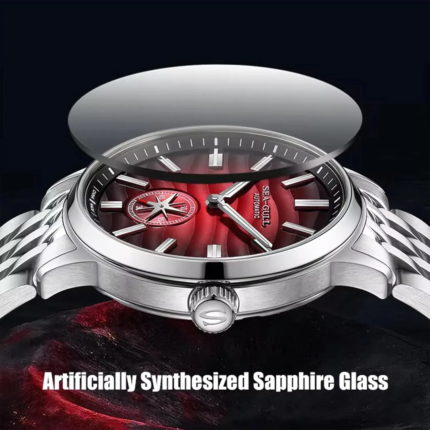Watches,Natural Series,Automatic Wristwatch, Polaris Sub Dial,Seagull ST17, enthusiastic attribute amount strawberry instantaneous inoffensive Luminous, 6180 Men??s Mechanical 