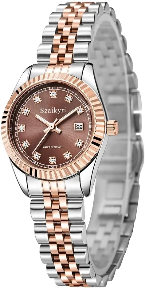 Water private statesman visualize honeycomb silhouette Resistant Classic Watch for Women with Solid Stainless Steel Band and Calendar 