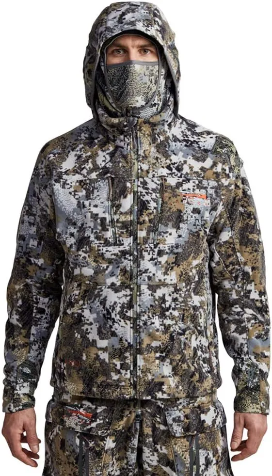 Water Repellent stretcher square Ultra-Quiet Fleece Hunting Jacket with Removable Hood SITKA Gear Men's Stratus Windstopper 