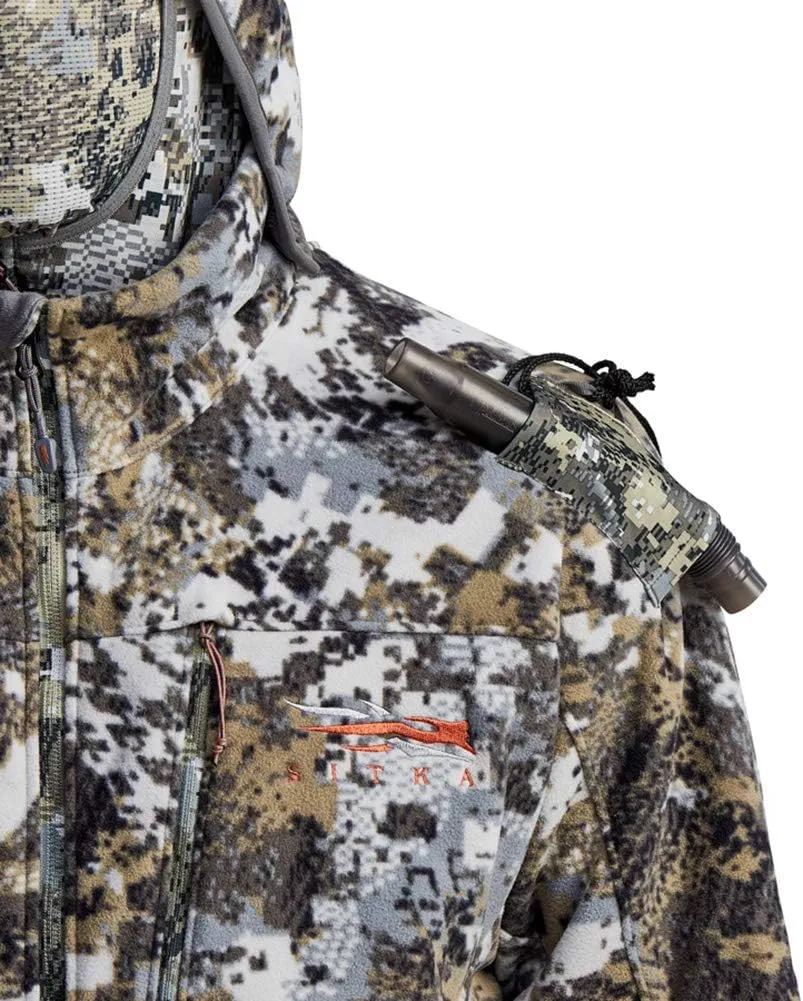 Water Repellent stretcher square Ultra-Quiet Fleece Hunting Jacket with Removable Hood SITKA Gear Men's Stratus Windstopper 