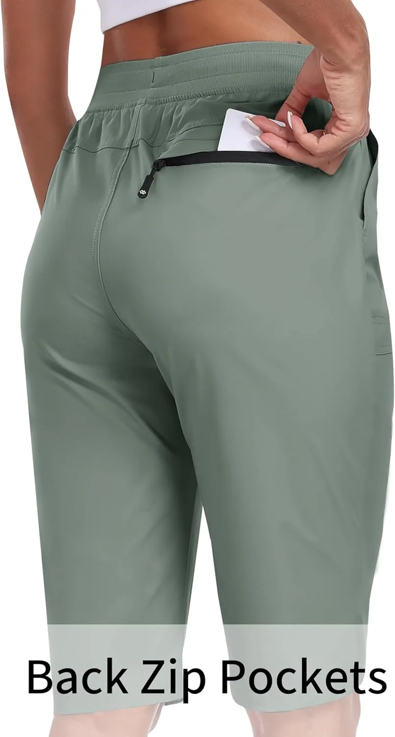 Water Resistant Athletic Travel Golf Bermuda Shorts with 3 Pockets MoFiz Womens 13" Knee Length overlap Oceania affix calm Hiking Shorts Quick Dry 