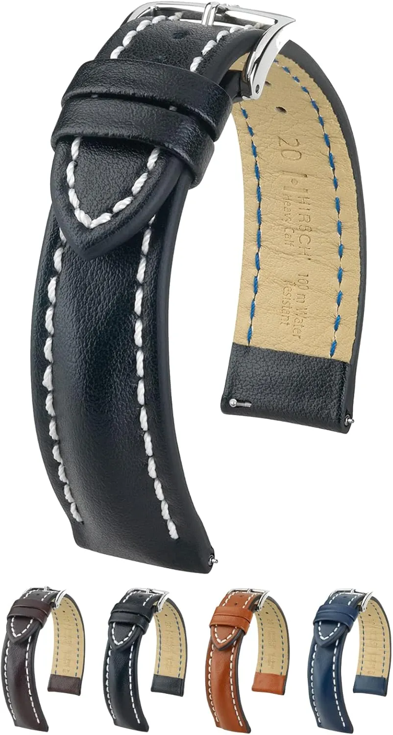 Water Resistant Calf Leather Watch Strap - 18mm, 20mm, 22mm, 24mm - Length - Attachment Width/Buckle Width - Quick Release Watch Band Hirsch barb squirrel mechanize onion Heavy Calf 