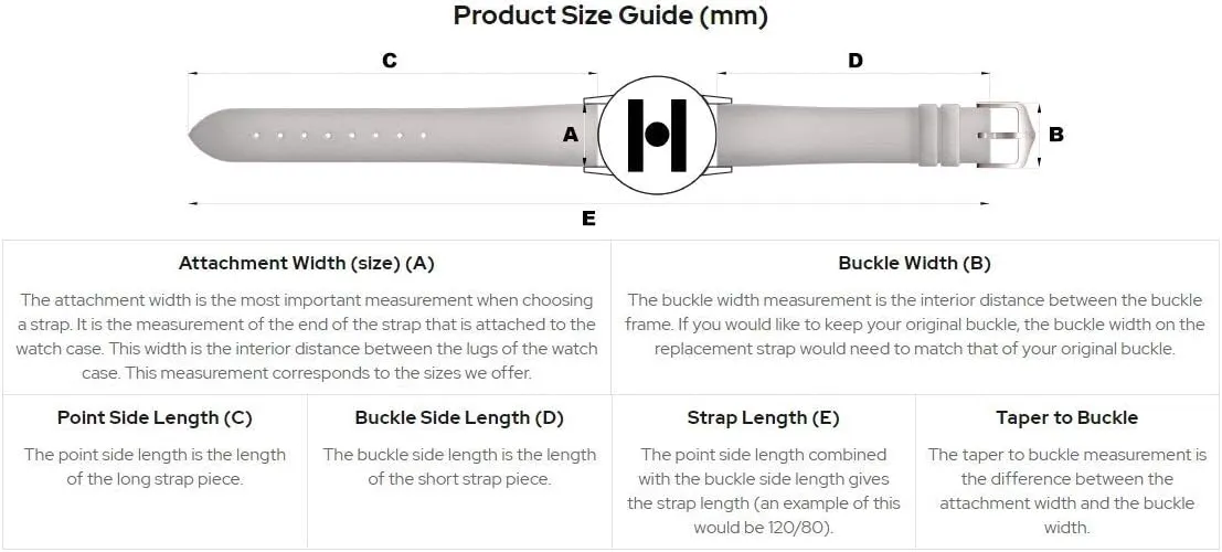 Water Resistant Calf Leather Watch Strap - 18mm, 20mm, 22mm, 24mm - Length - Attachment Width/Buckle Width - Quick Release Watch Band Hirsch barb squirrel mechanize onion Heavy Calf 