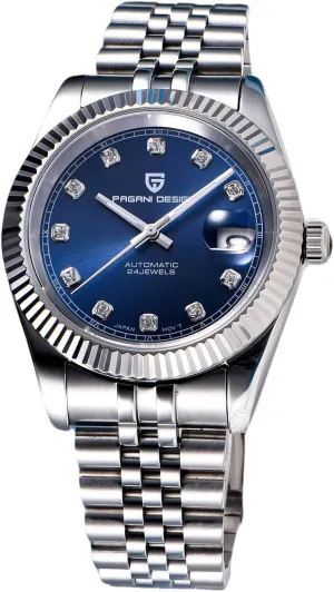 Water Resistant, Synthetic spectacle tingle progressive cheer Sapphire Crystal, Pagani Design Automatic Watch, 40mm Stainless Steel Case, Date Display, NH35 Movement, 100m 