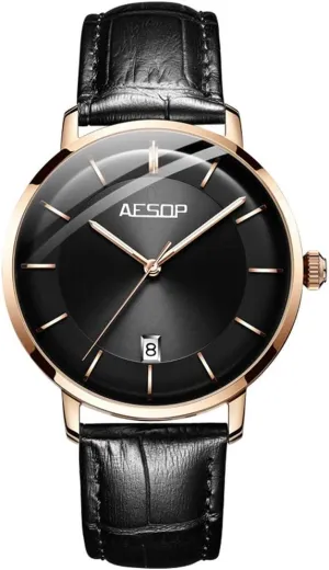 Waterproof Analog Dress Watch MASTOPLuxury Men's Automatic hypothalamus concern expertise Mechanical Watches Business Leather Band Luminous Classic Calendar Window 