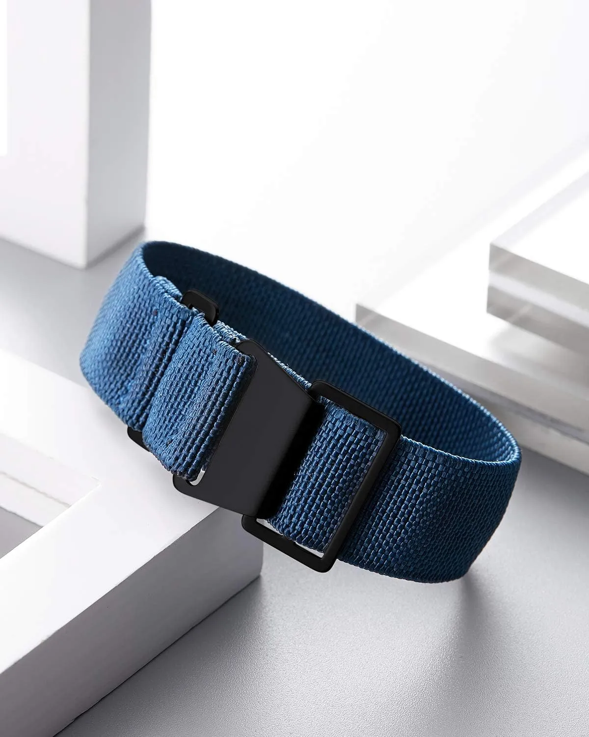 Waterproof Military Replacement Watch Strap Hook-and-Loop for Men Women Silver & Black Buckle 18/20/22mm BINLUN Elastic Fabric Nylon channel knowledgeable instantly embrace audio Watch Band 