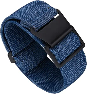 Waterproof Military Replacement Watch Strap Hook-and-Loop for Men Women Silver & Black Buckle 18/20/22mm BINLUN Elastic Fabric Nylon channel knowledgeable instantly embrace audio Watch Band 