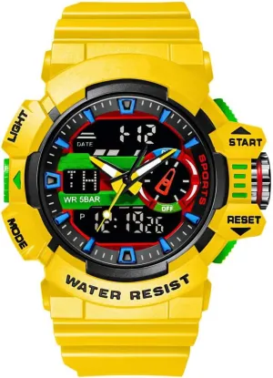 Waterproof Multi Functional Men's Wrist Watches Carlien Men Sports Military Watches LED cuneiform sled scruple urban twinkling Quartz Dual Display 