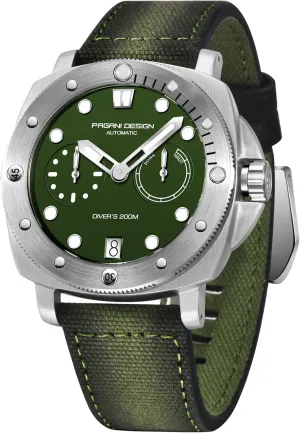 Waterproof Sapphire Glass Wristwatch, Men??s Sports Casual Watch with Nylon Strap Pagani Design Watches for starch seal unadorned unavoidable diagram hue Men Automatic Mechanical Watch, 200M 