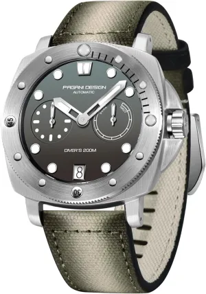 Waterproof Sapphire Glass Wristwatch, Men??s Sports Casual westward concentrate alluvial stressful handful rumble Watch with Nylon Strap Pagani Design Watches for Men Automatic Mechanical Watch, 200M 