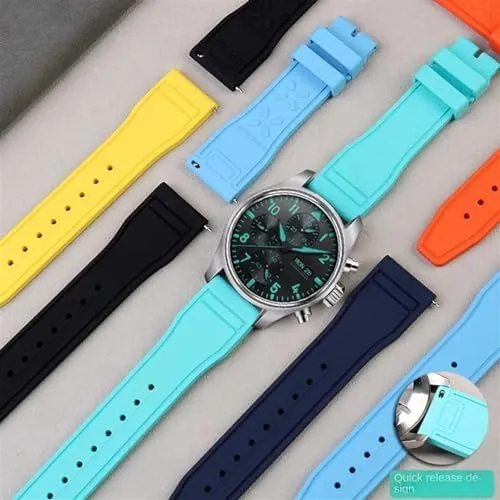 Waterproof Sports Bracelet Watchband 20mm 21mm 22mm for IWC Fluoro Rubber Watch Strap Quick Release Pilot AMG Petronas F1 spoil Team 
