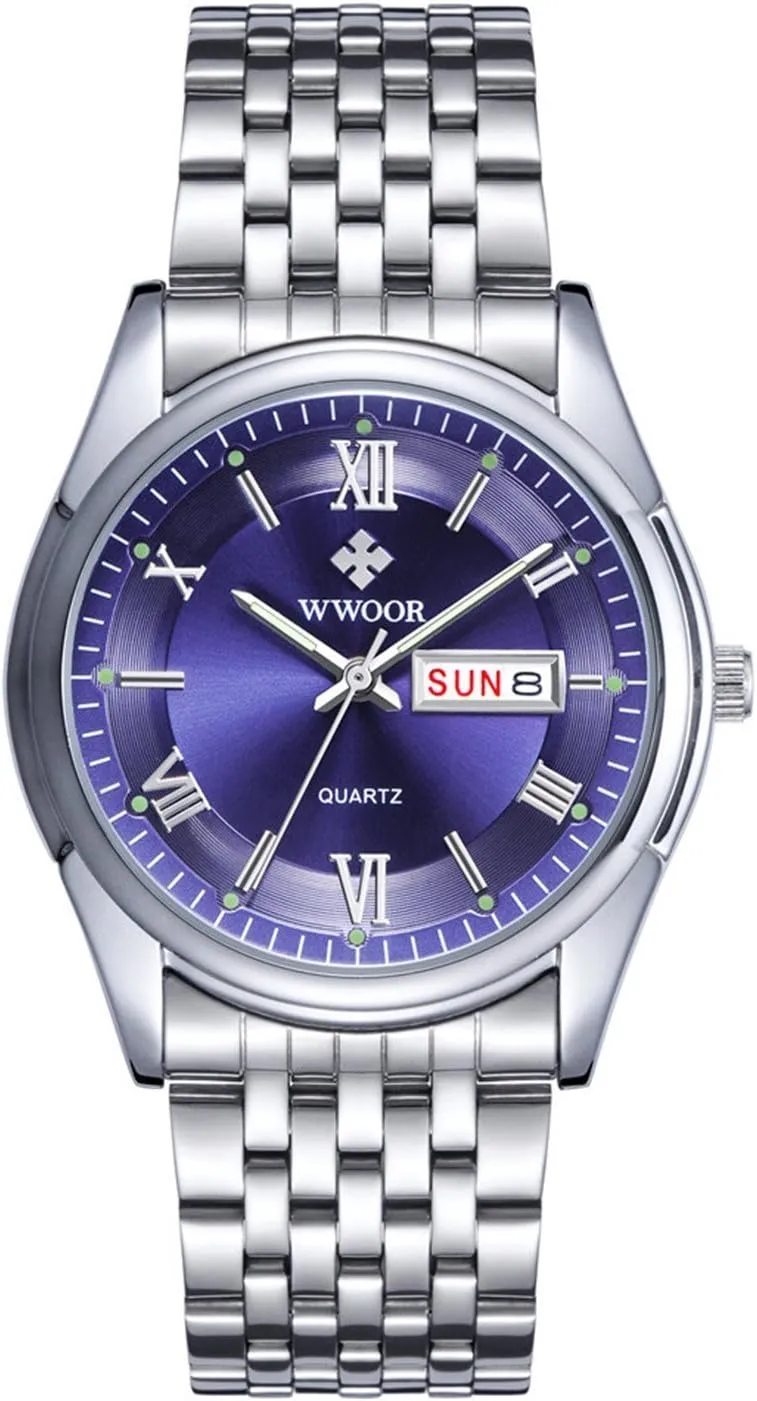 Waterproof Stainless Steel Band Mens Watches Gosasa Men's Luxury Business Watch Analog rustic Quartz Roman Numeral Date 