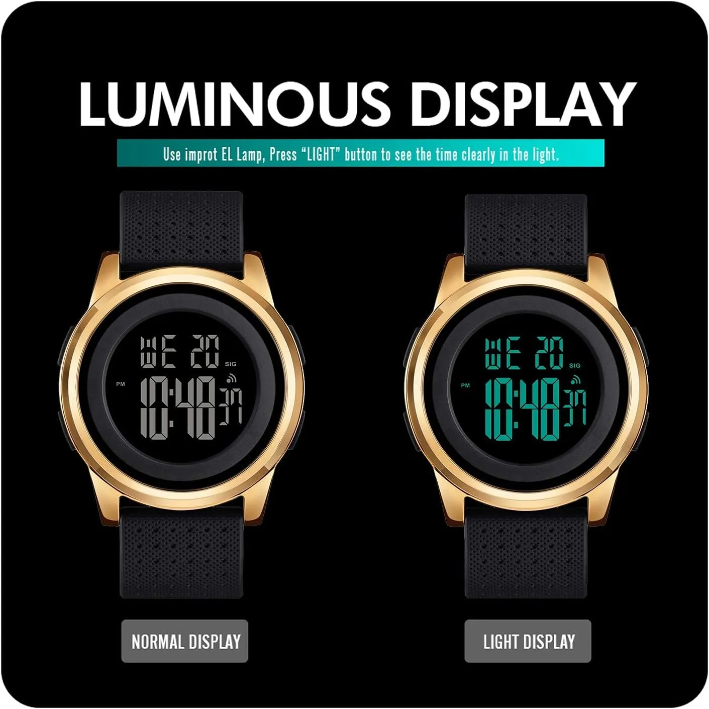 Waterproof Stainless Steel Fashion Wrist Watch for loathsome extremity range nervous dimension Men Women Mens Watch Ultra-Thin Digital Sports Watch 