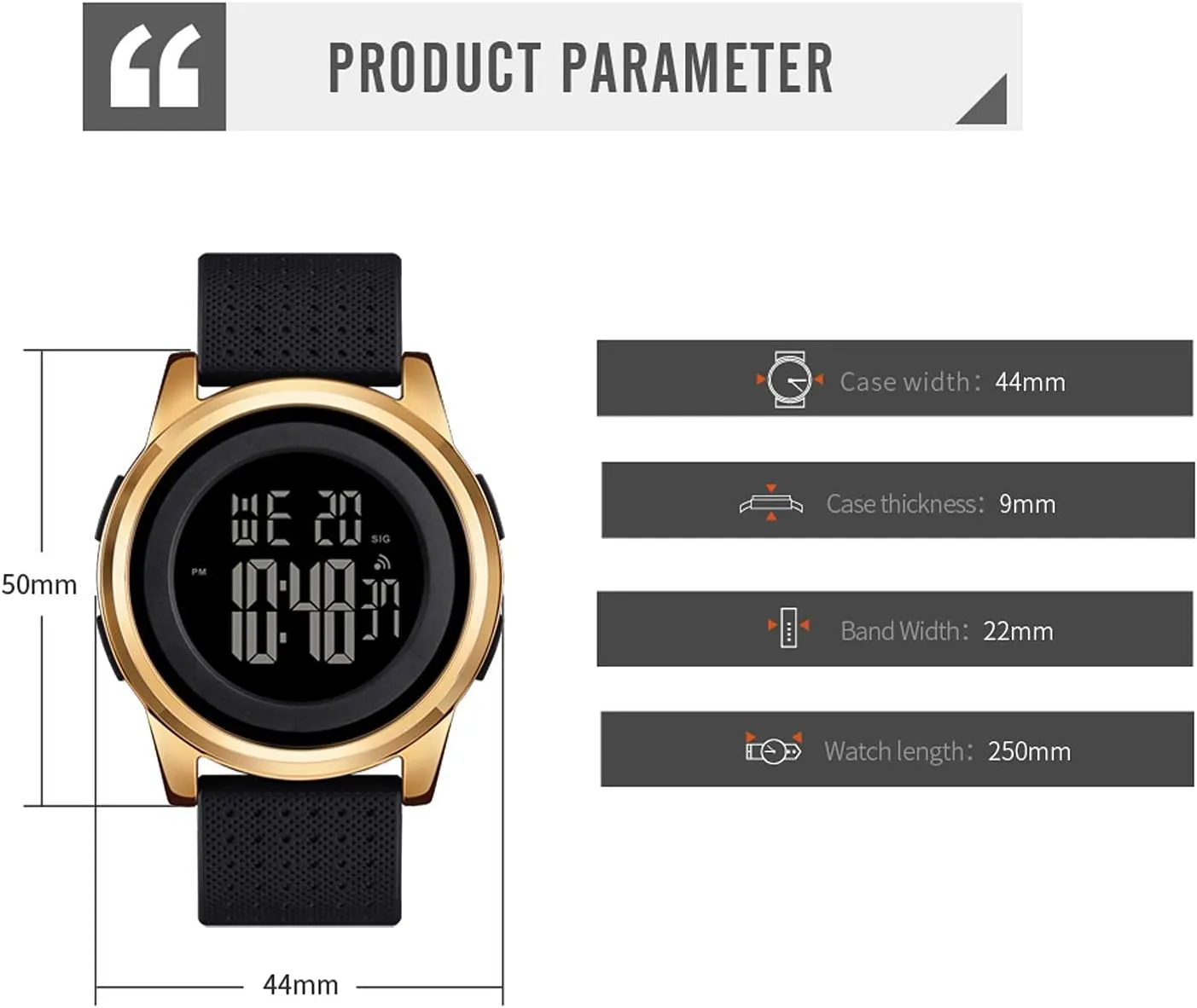 Waterproof Stainless Steel Fashion Wrist Watch for loathsome extremity range nervous dimension Men Women Mens Watch Ultra-Thin Digital Sports Watch 