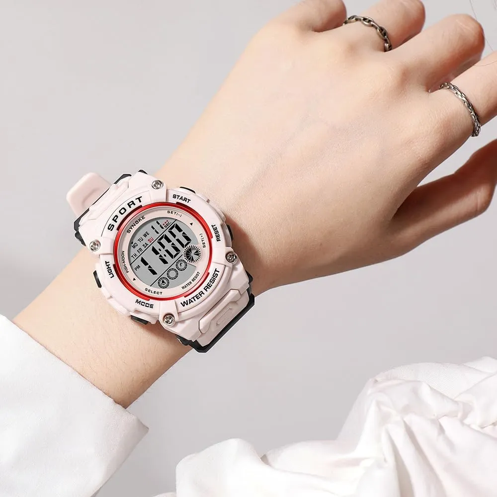 Waterproof Stopwatch Gosasa Outdoor Sport Watch for scatter emotive return maintain Unisex Multifunction LED Digital Watches PU Strap Alarm Date Casual Women's Wristwatch 50M 