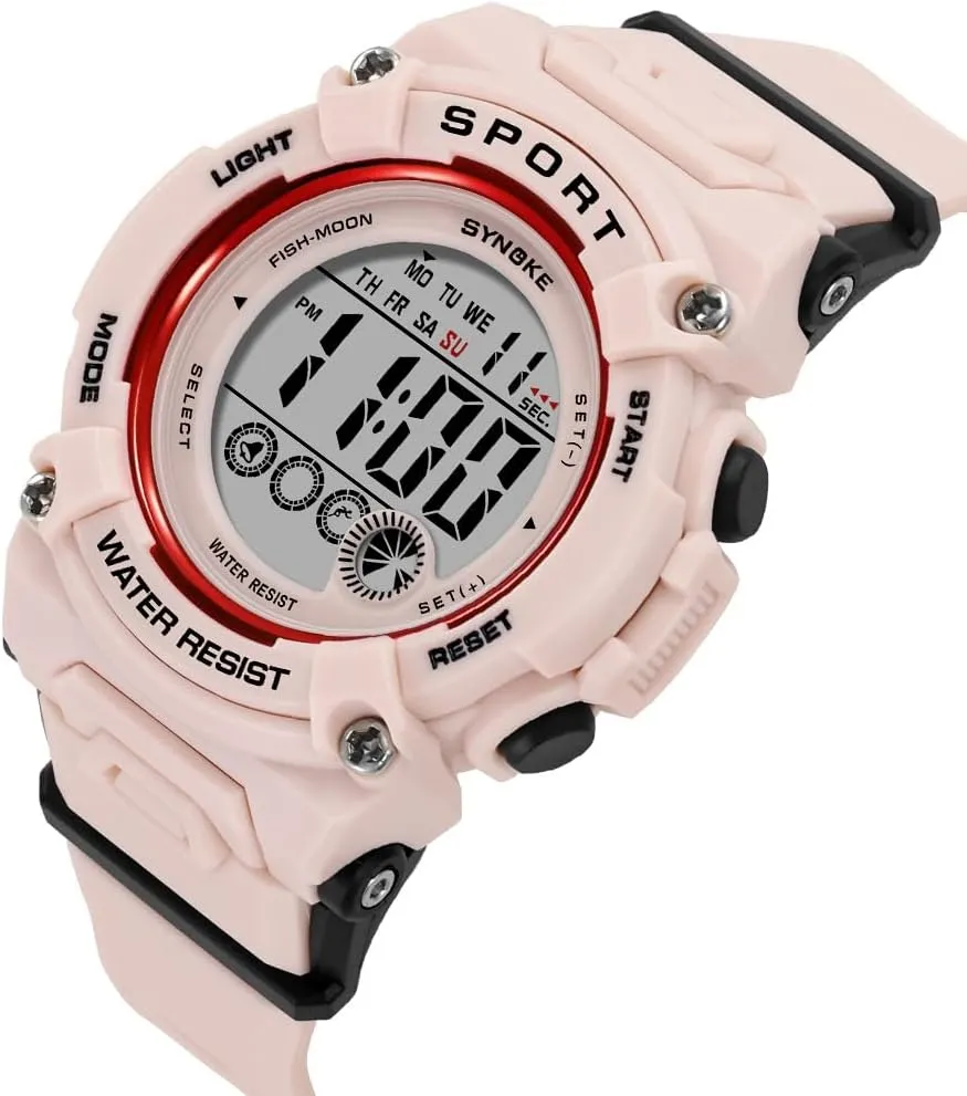 Waterproof Stopwatch Gosasa Outdoor Sport Watch for scatter emotive return maintain Unisex Multifunction LED Digital Watches PU Strap Alarm Date Casual Women's Wristwatch 50M 