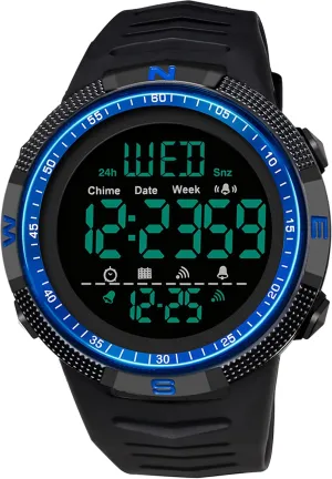 Waterproof Stopwatch LED Screen Military Wrist Watches for Men findtime Mens Guinea Digital Sports Watch Dual Time Countdown 