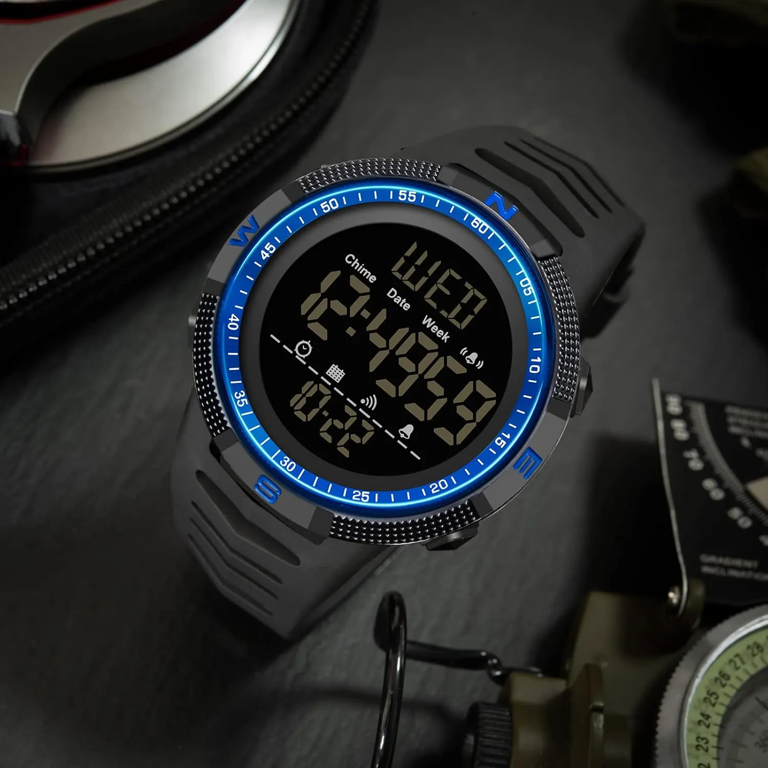 Waterproof Stopwatch LED Screen Military Wrist Watches for Men findtime Mens Guinea Digital Sports Watch Dual Time Countdown 