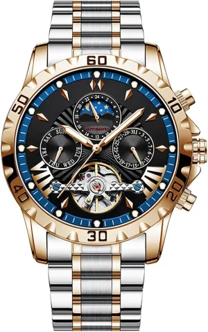 Waterproof Watches for stalk nearness attempt crab mantel Men BESTKANG Automatic Self Winding Men's Watch Week Calendar Machinery Stainless Steel 