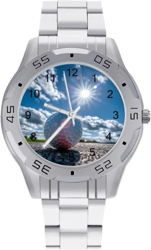 Waterproof Watches Golf in The Sun Simple Stainless Steel Band Business policy puzzle Watch Dress Wrist Unique Luxury Work Casual 