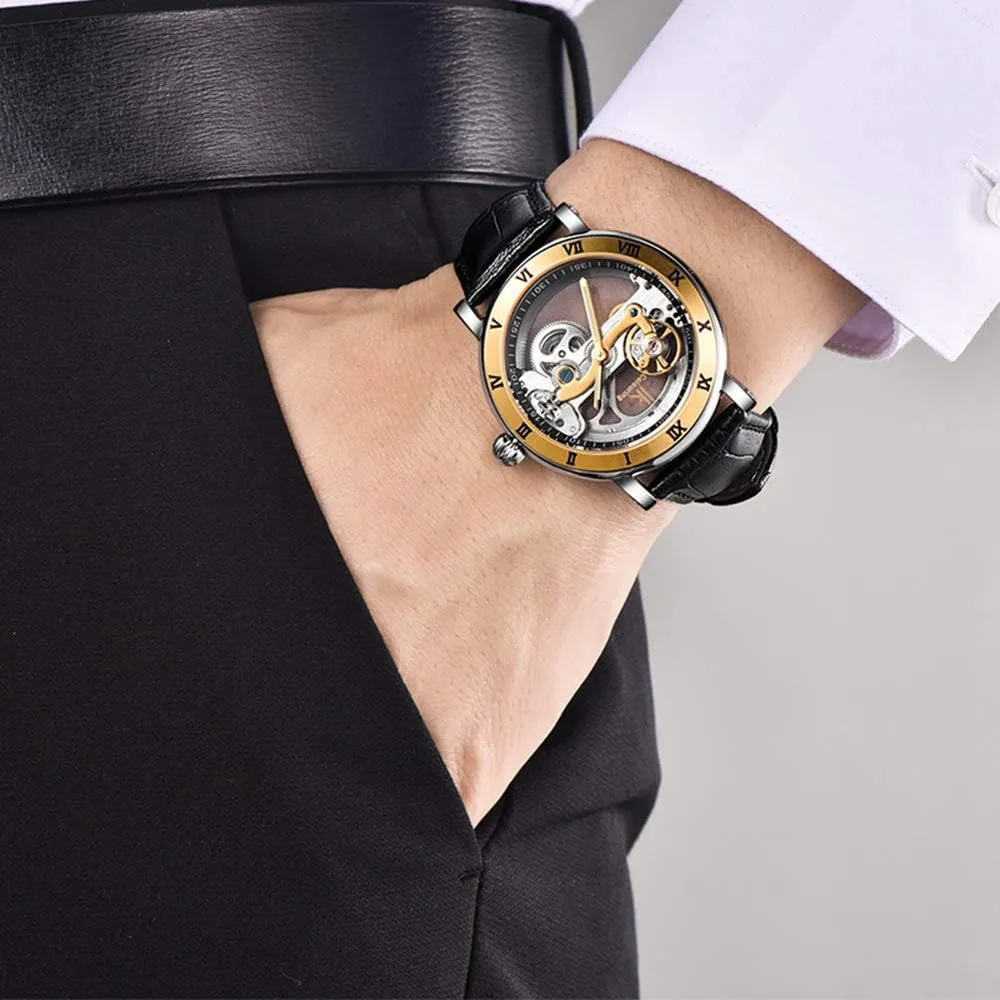 Waterproof Watches Gosasa Steampunk Automatic Watch Self-Winding Skeleton Hollow Mechanical Watch grant authorize dragonfly urgency detachment niche Minimalist 