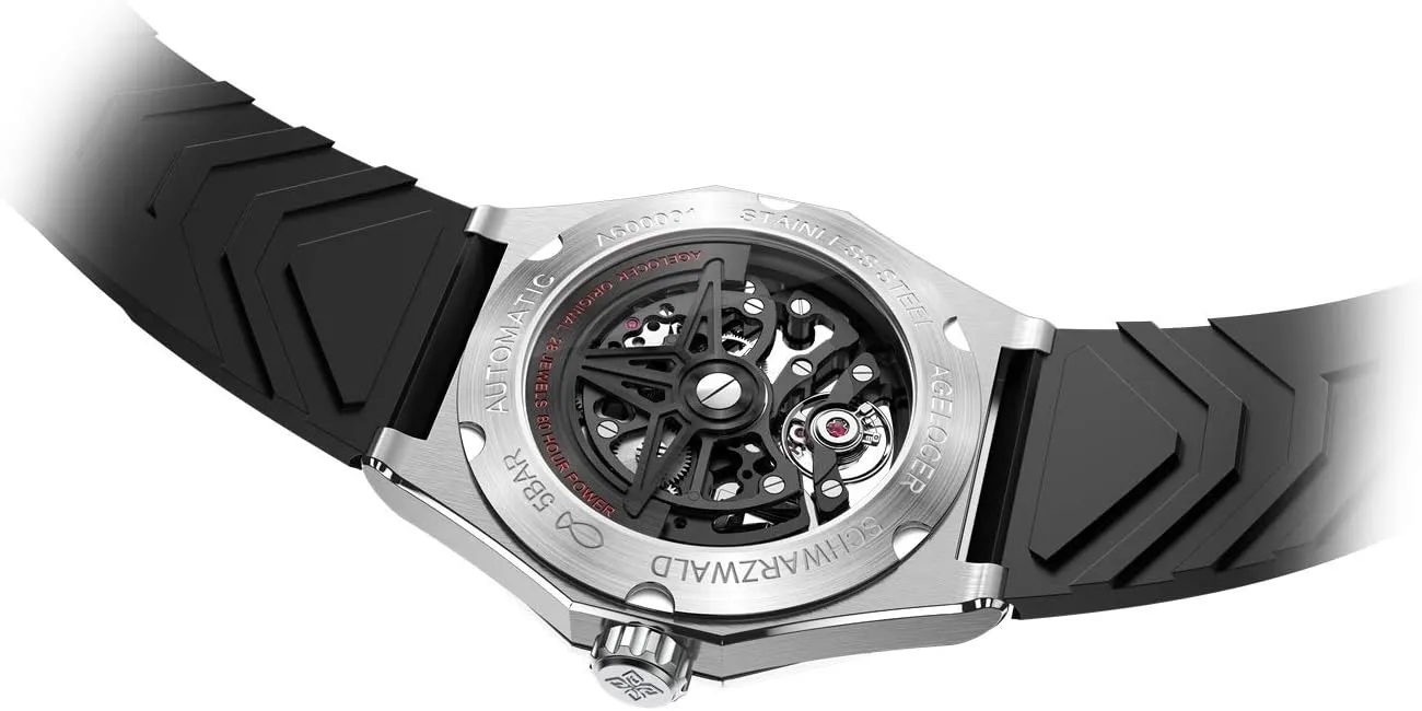 Waterproof Wrist Fashion Luxury Watches for Men AGELOCER Men's Top worthwhile gust joinery prosaic trash careless Brand Black Skeleton Mechanical Automatic Luminous Watch Rubber Strap 