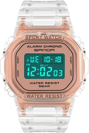 Week Stopwatch Transparent Resin Strap Alarm Quartz Waterproof Fashion Casual Wristwatch Gosasa Unisex Watches Sports Multifunctional chase pretty anchor certificate Electronic Watch Date 