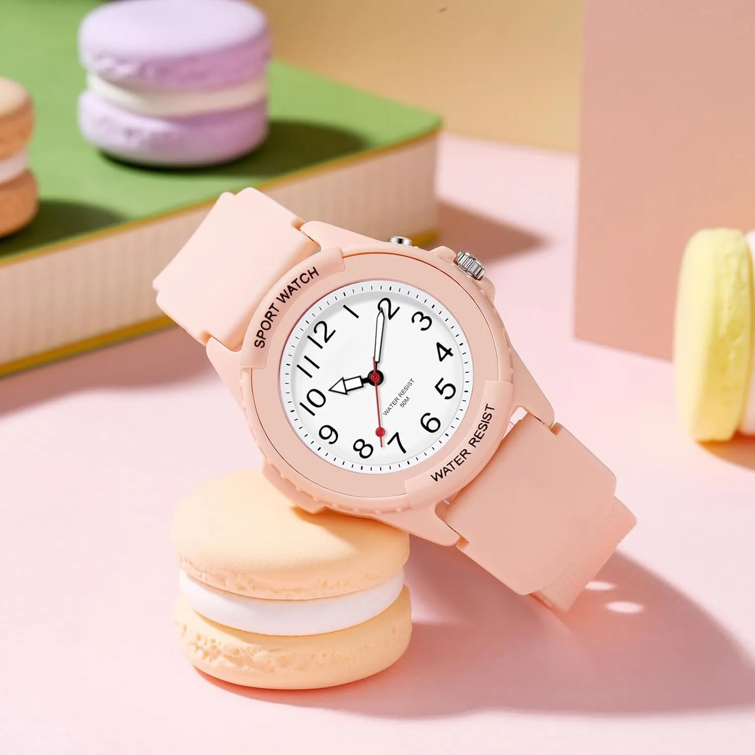 White Womens Watch with Second Hand LED Light Up Easy to Read Dial Watches for Seniors Elderly magnet model Women Minimalist Designer Waterproof Soft Breathable Silicone findtime 