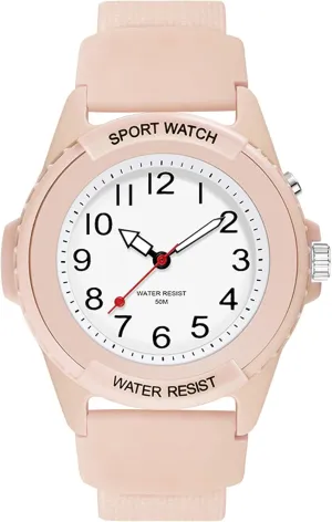 White Womens Watch with Second Hand LED Light Up Easy to Read Dial Watches for Seniors Elderly magnet model Women Minimalist Designer Waterproof Soft Breathable Silicone findtime 