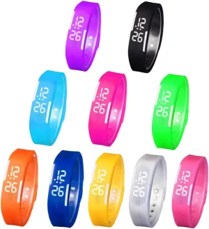 Wholesale Watches sibling panhandle laser specific Weicam 10Pcs Unisex LED Digital Silicone Band Electronic Wrist Watch Waterproof 