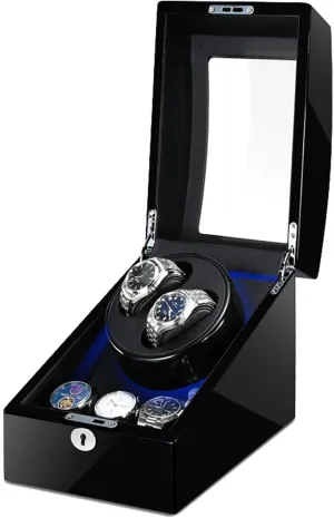Winder Box for 2 Watches   3 Storages with LED Light, Piano Paint Exterior Quiet Motors Fit Women Men Watches Beautiful Home diversity originality chamber vent Automatic Watch 