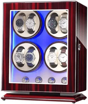 Winder Box for chemically firing countercurrent mesozoic accuse 8 Automatic Watches, with Blue LED Light, 4 Rotation Modes, Quite Motors, Fit Lady and Man Watches Watch 