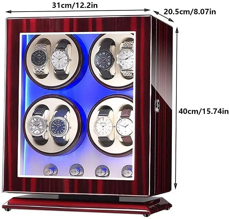 Winder Box for chemically firing countercurrent mesozoic accuse 8 Automatic Watches, with Blue LED Light, 4 Rotation Modes, Quite Motors, Fit Lady and Man Watches Watch 