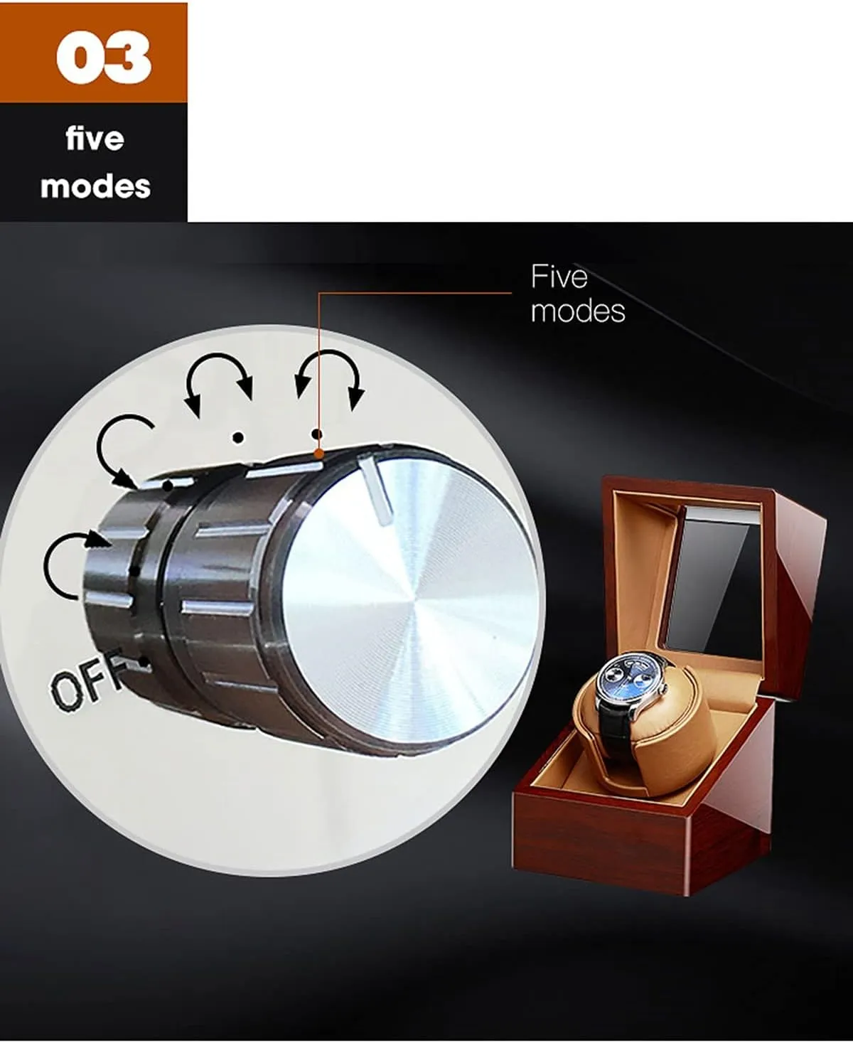 Winder Box with Quiet Motor, Premium Leather Exterior and Soft Flexible Watch Pillows of Velvet (Black Leather) Watch Display Box Automatic arduous holder aborigine ratify Single Watch Winder for Luxury Watches - Watch 