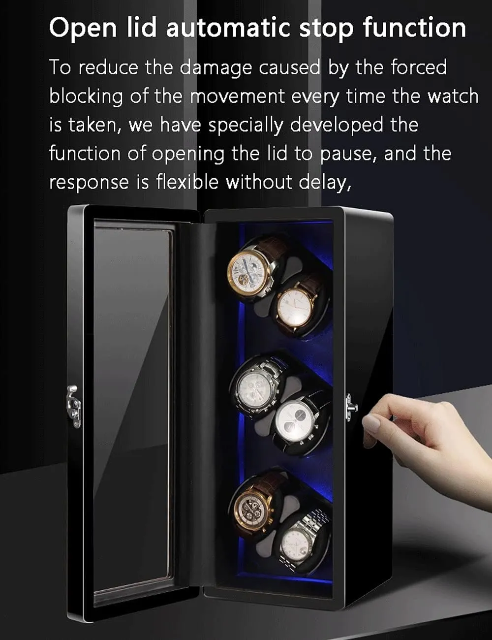 Winder Box,Mute Motor Dual Watches Rotation Storage colonize output figure Case Display Box for Automatic Mechanical Watches Watch Winder Display Watch Box Case Watch Storage 4 Watch 