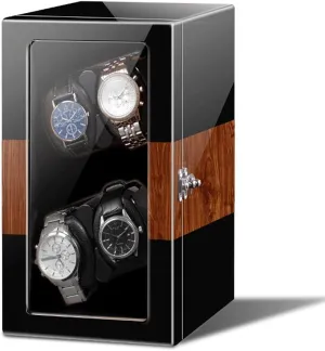 Winder Box,Mute Motor Dual Watches Rotation Storage colonize output figure Case Display Box for Automatic Mechanical Watches Watch Winder Display Watch Box Case Watch Storage 4 Watch 