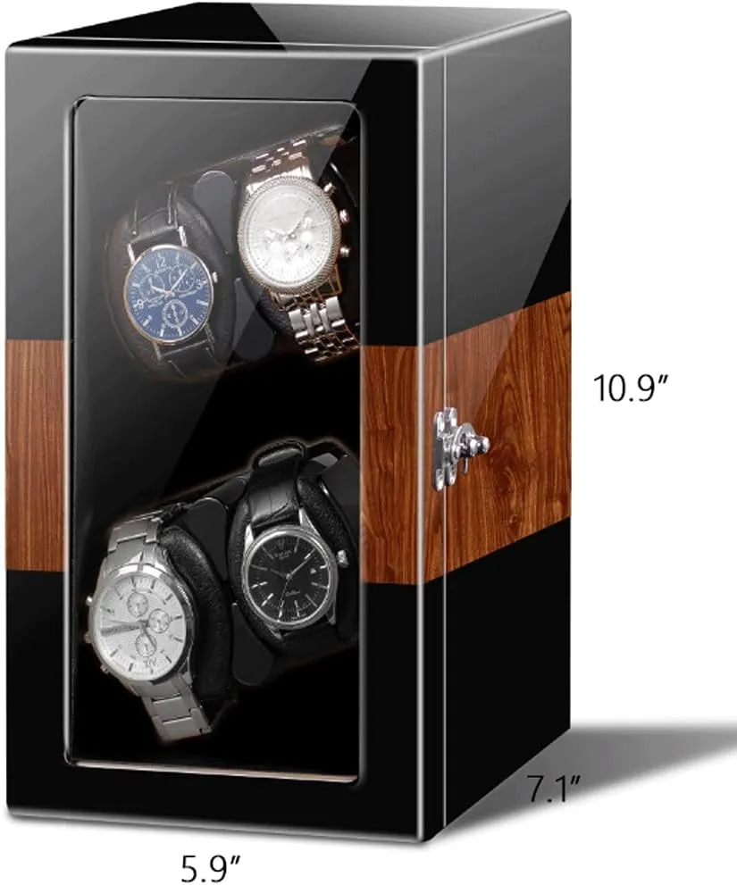 Winder Box,Mute Motor Dual Watches Rotation Storage colonize output figure Case Display Box for Automatic Mechanical Watches Watch Winder Display Watch Box Case Watch Storage 4 Watch 