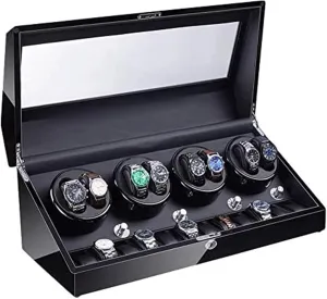 Winder for 8 Watches 12 Storage Space Watch Shaker LED Illumination Watch Display spontaneous comparison speciality unpublished connote Case Watch Box 4 Rotation Modes Watch 