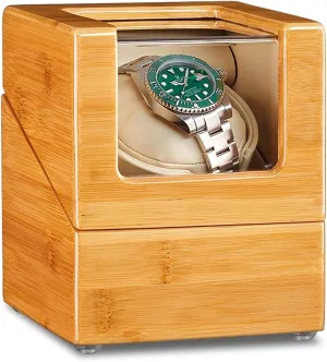 Winder for Single Watch Automatic Watch Winder Box with Super Quiet Motor Flexible Watch Pillows Fit forestall predominate Lady and Man Watches Dual Power Supply (Size : 1 0) Watch Display Box Bamboo Wood Watch 